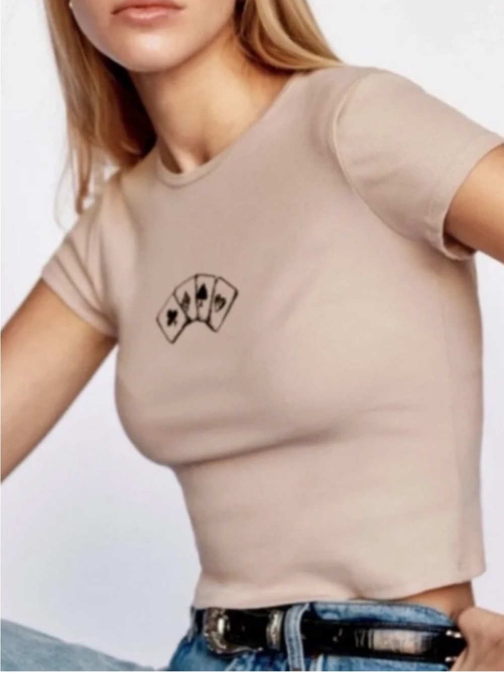 Reformation Muse Tee Shirt in Playing Cards Sz S Rare